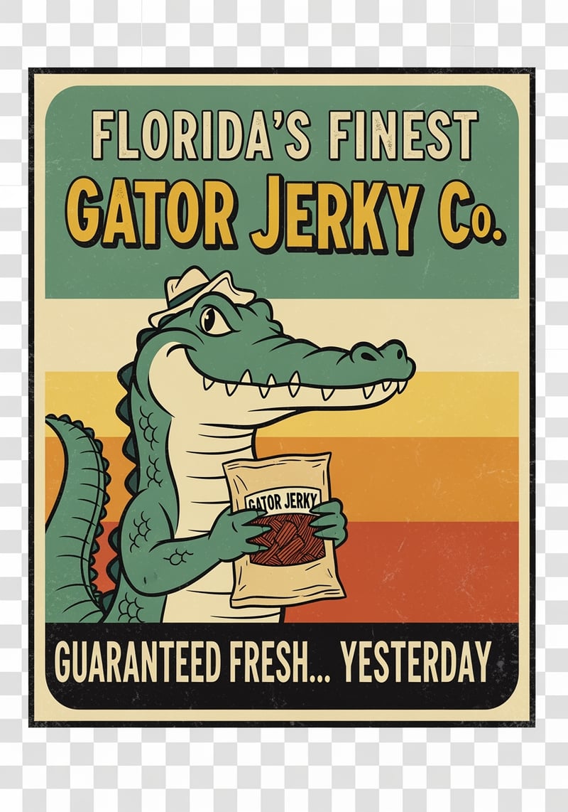 Retro Florida Gator Jerky Shirt Design