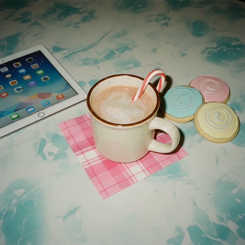90s Diner Hot Cocoa Flatlay