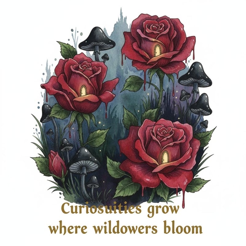 Moody Gothic Watercolor Illustration