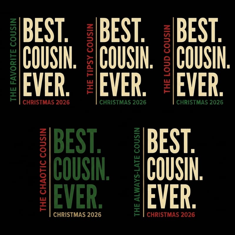 Cousin Christmas Typography Collection