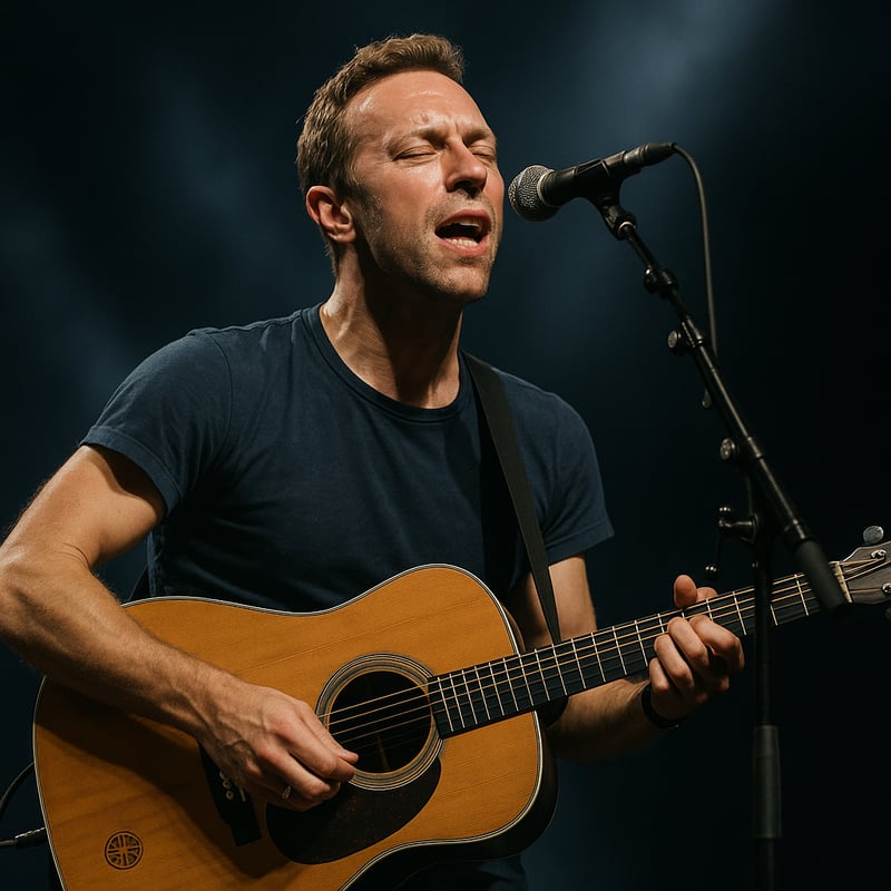 Chris Martin Singing on Stage