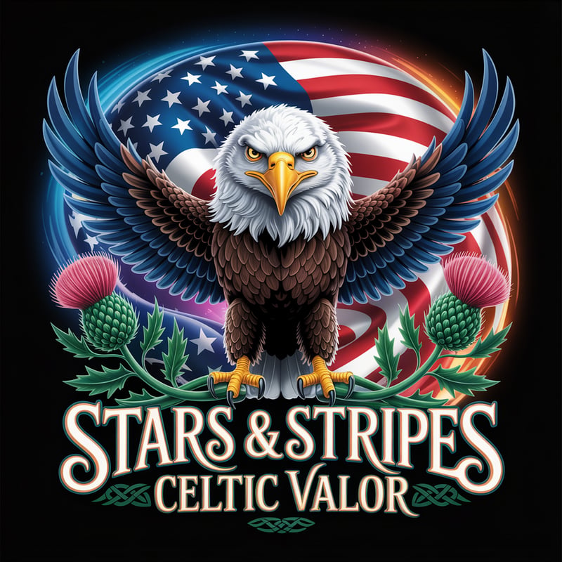 Celtic Typography with American Eagle