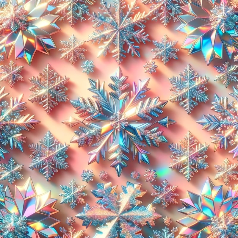 Holographic Christmas Snowflake Pattern