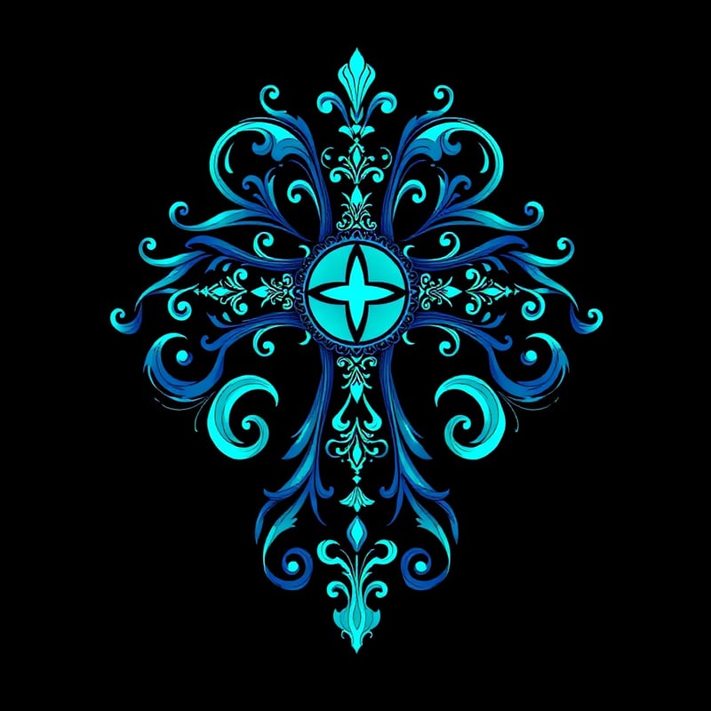 Symmetrical Fantasy Cross Illustration
