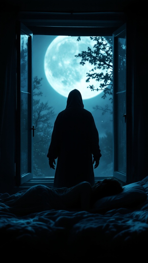 Moonlit Bedroom Silhouette