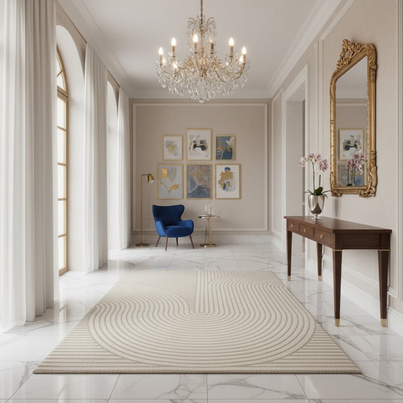 Luxury Entryway with Rectangle Rug