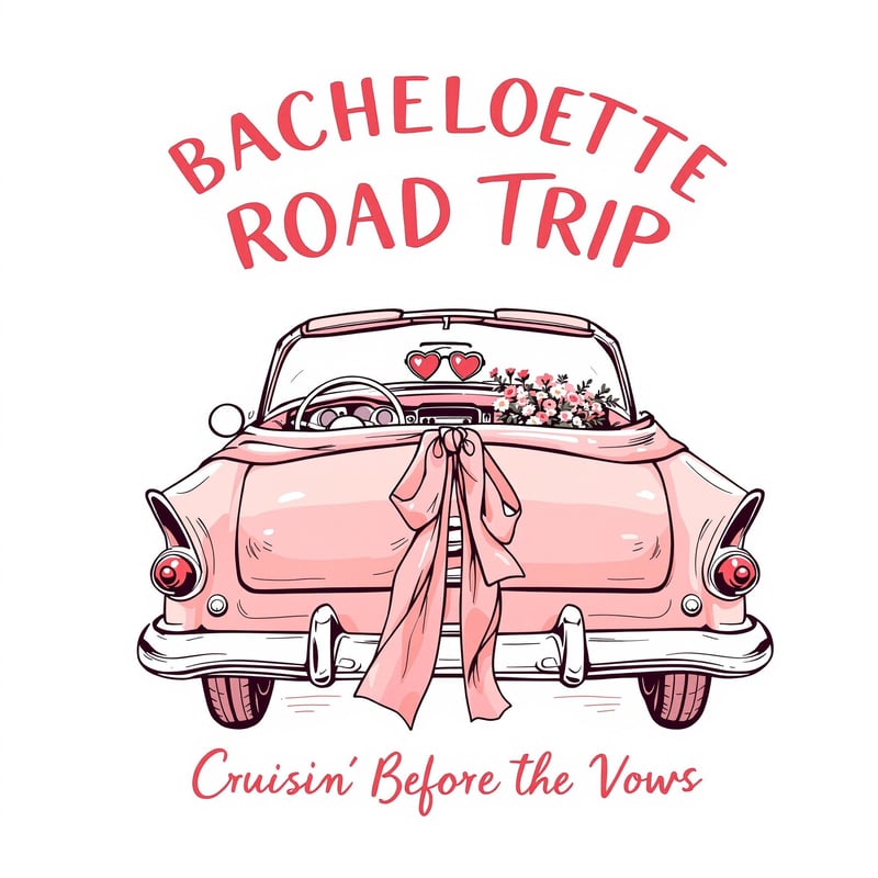 Bachelorette Road Trip Vector Illustration