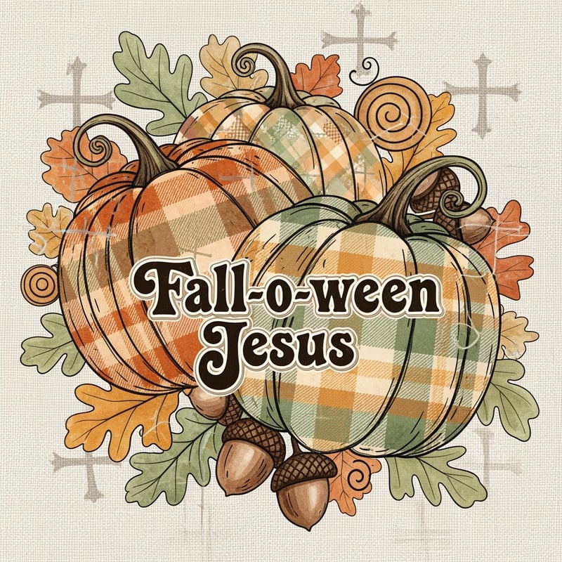 Watercolor Plaid Pumpkins Collage