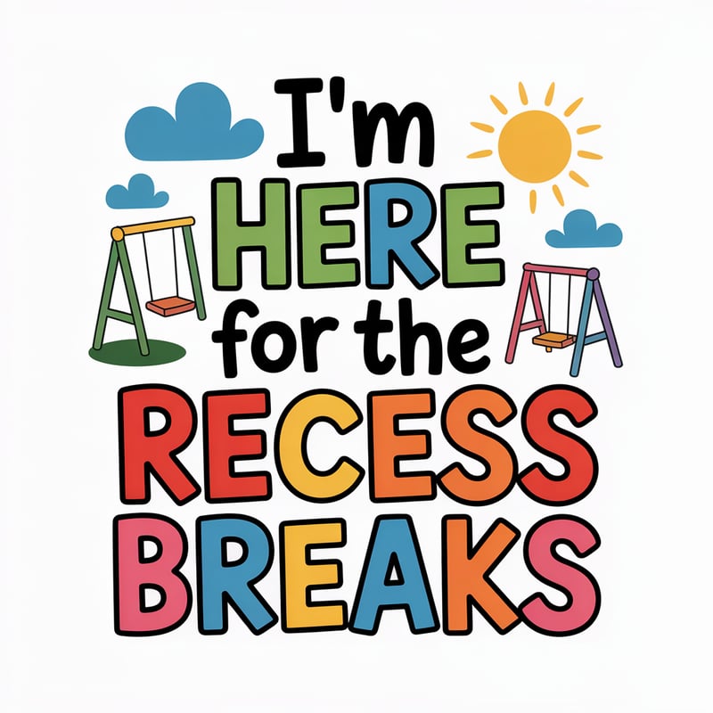 Fun Recess Breaks Typography Design