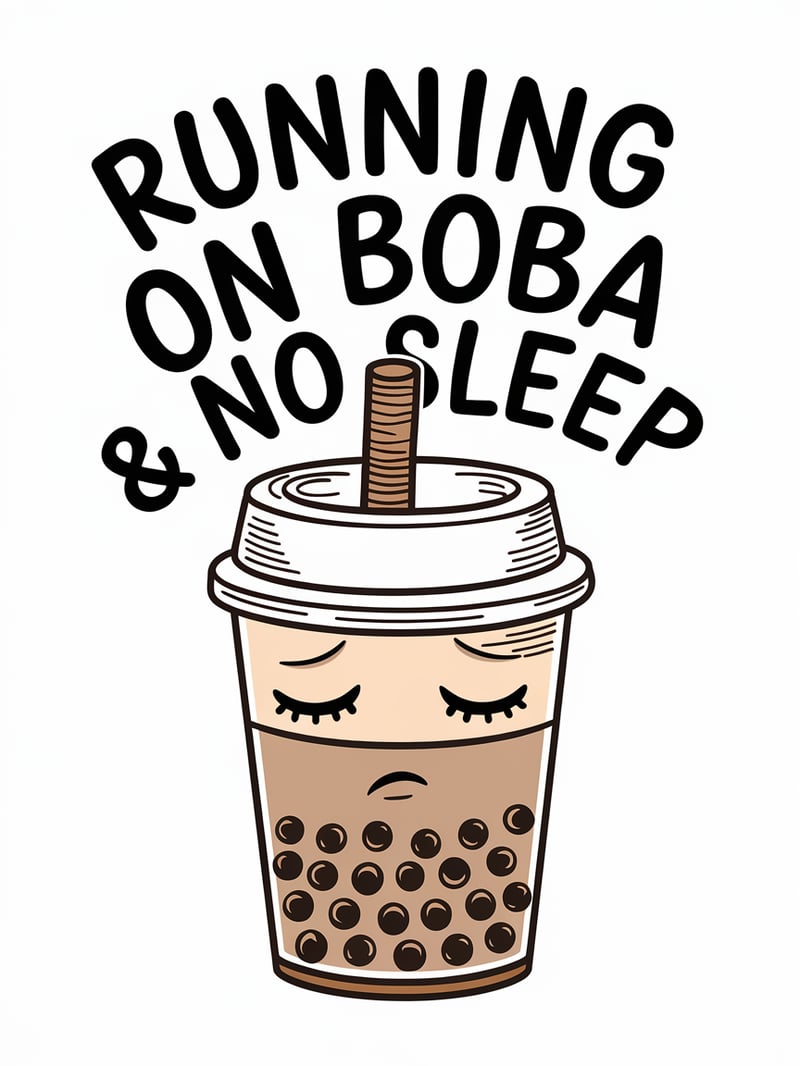 Tired Boba Cup Design
