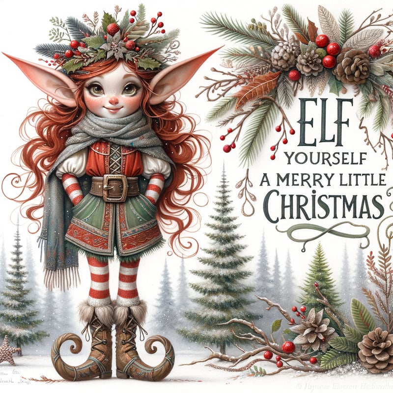 Whimsical Winter Forest Elf