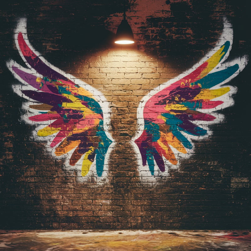 Colorful Graffiti Angel Wings