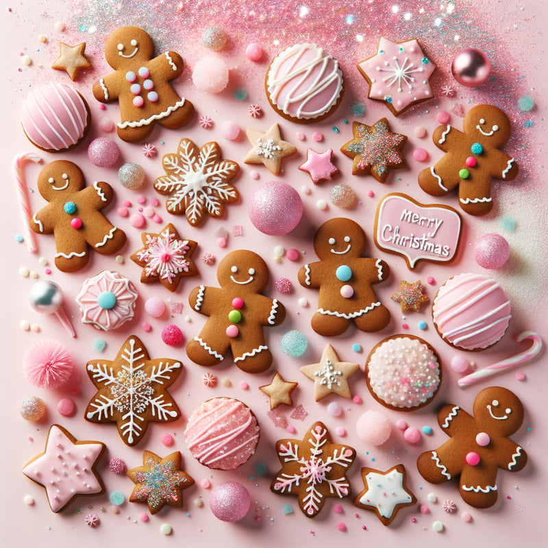 Pink Christmas Gingerbread Design