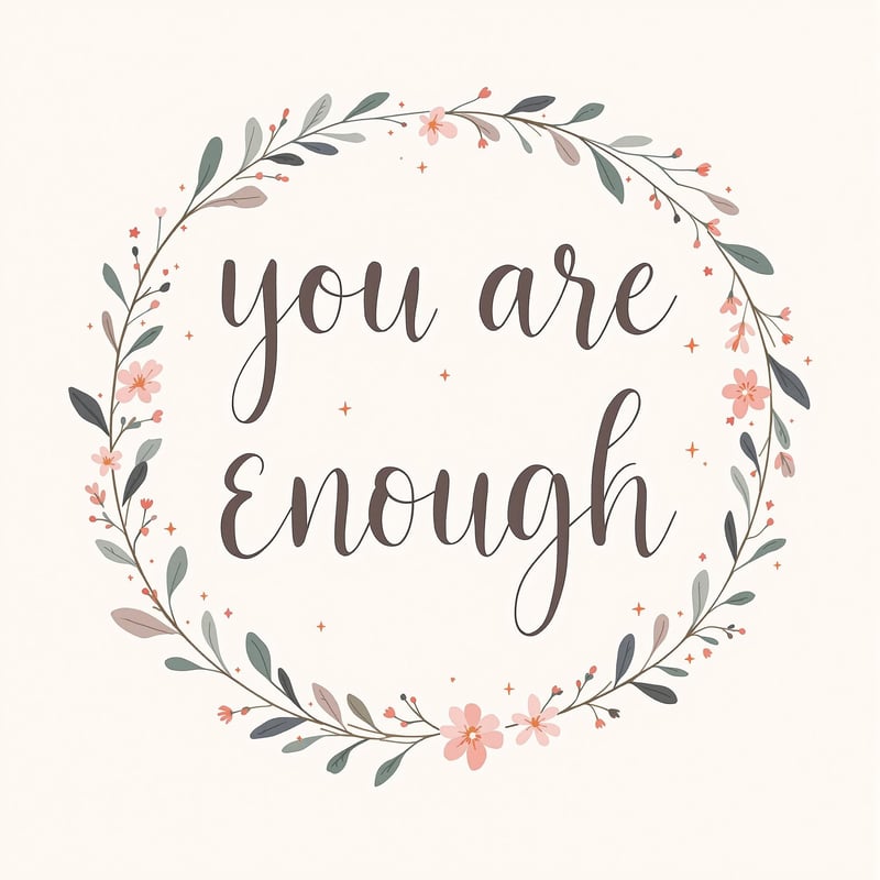 You Are Enough Floral Brush Design