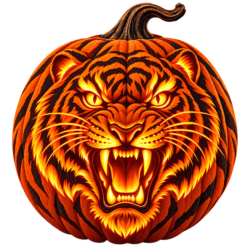 Tiger Jack-O-Lantern Vector