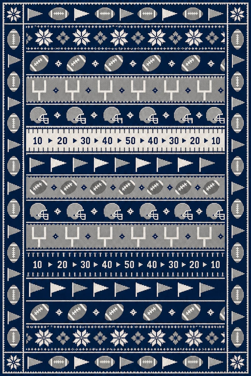 Football Motif Fair-Isle Knit Pattern