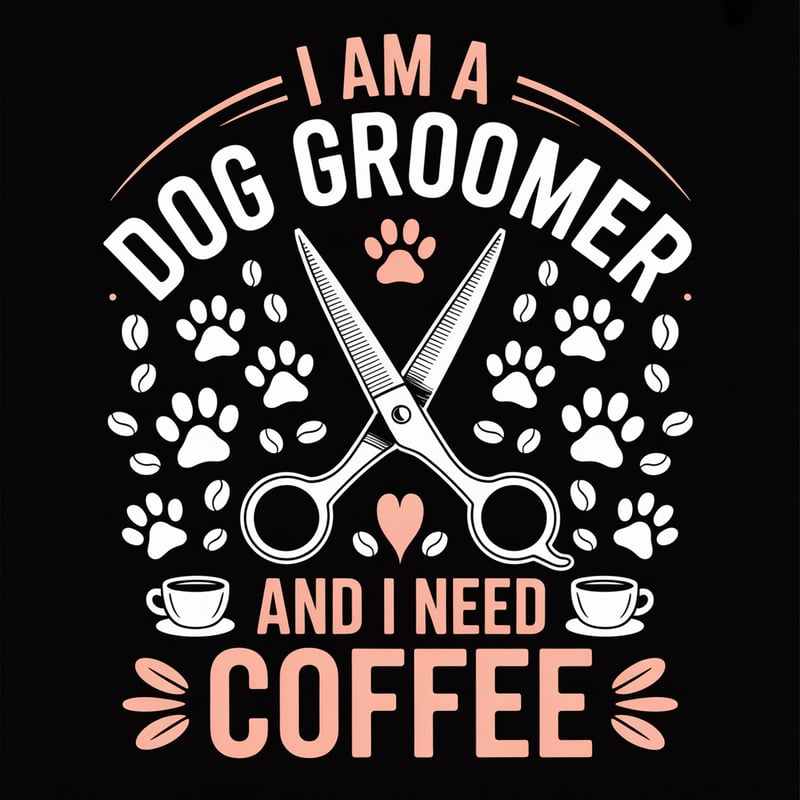 Dog Groomer Coffee T-Shirt Design