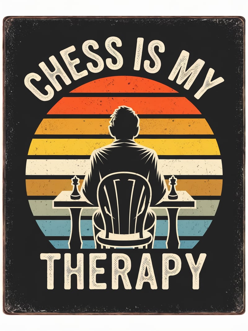 Vintage Chess Player Silhouette Design