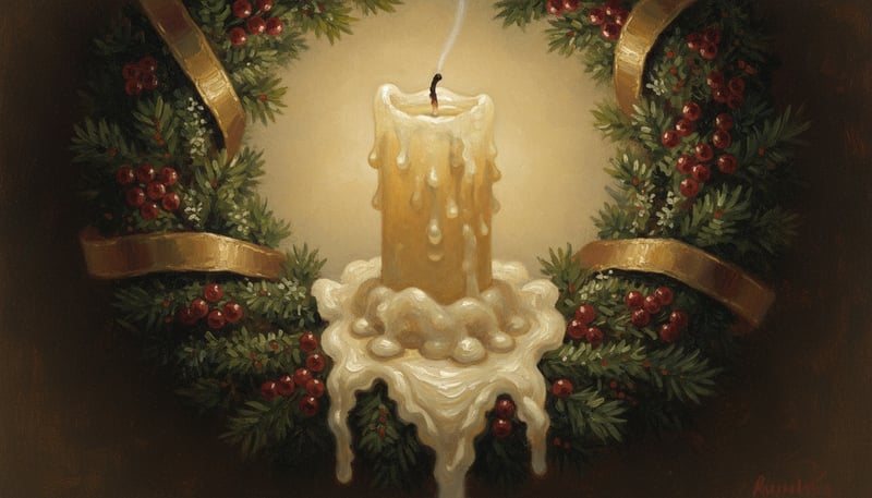 Luminous Rockwell Style Candle Painting
