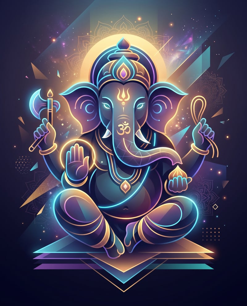 Modern Abstract Lord Ganesha Design