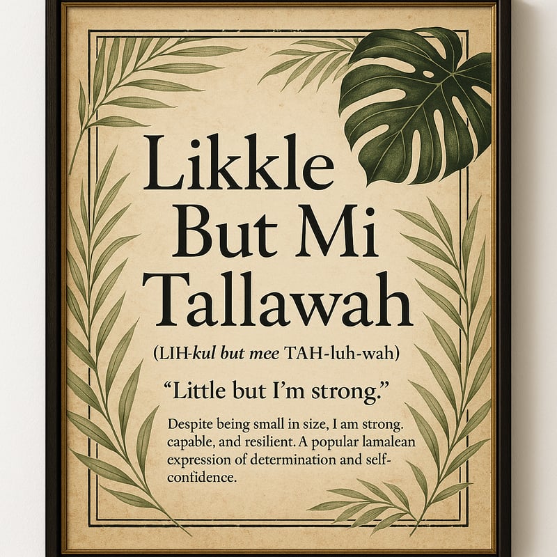 Jamaican Patois Wall Art Design