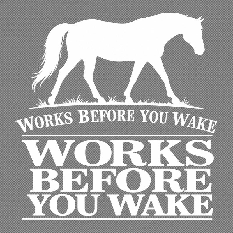 White Horse Silhouette with Typography