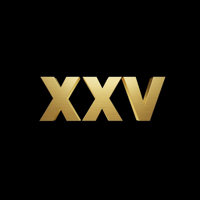 3D Golden XXV Logo Design