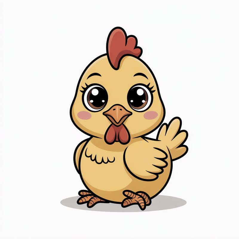Cute Animated Nursery Art Chicken