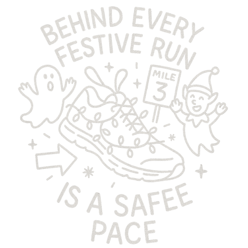 Festive Run Line-Art T-Shirt Design