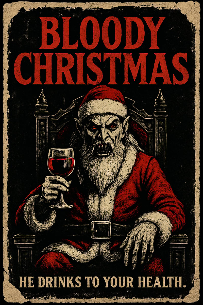 Vampire Gothic Bloody Christmas Poster