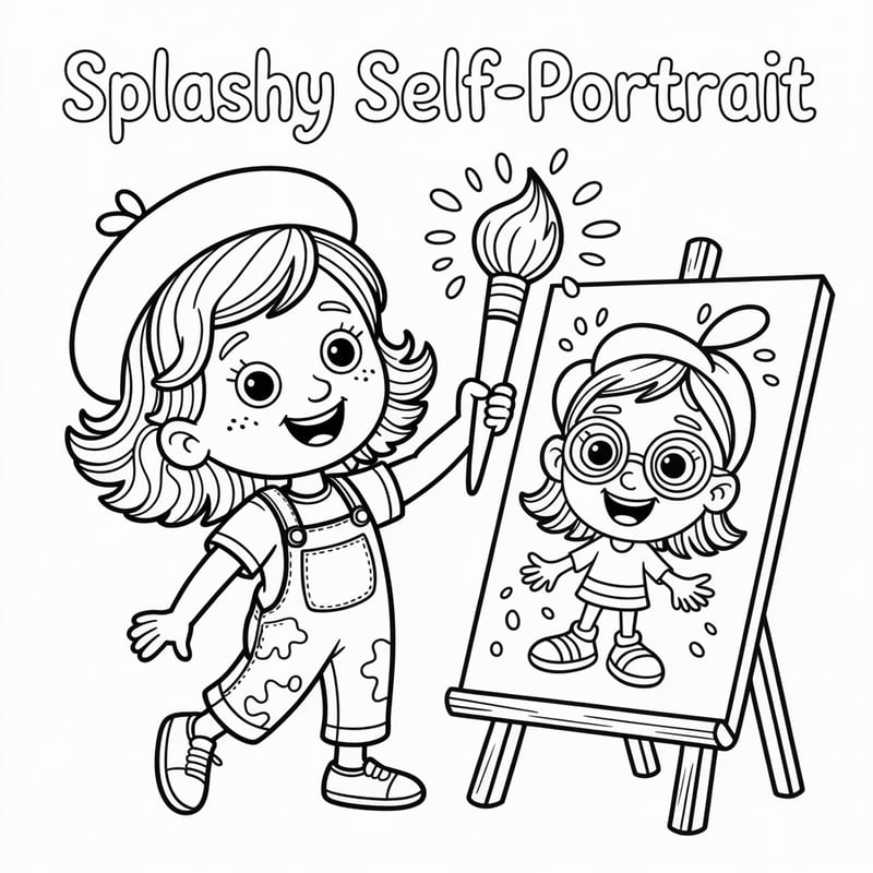 Whimsical Coloring Page of Aria
