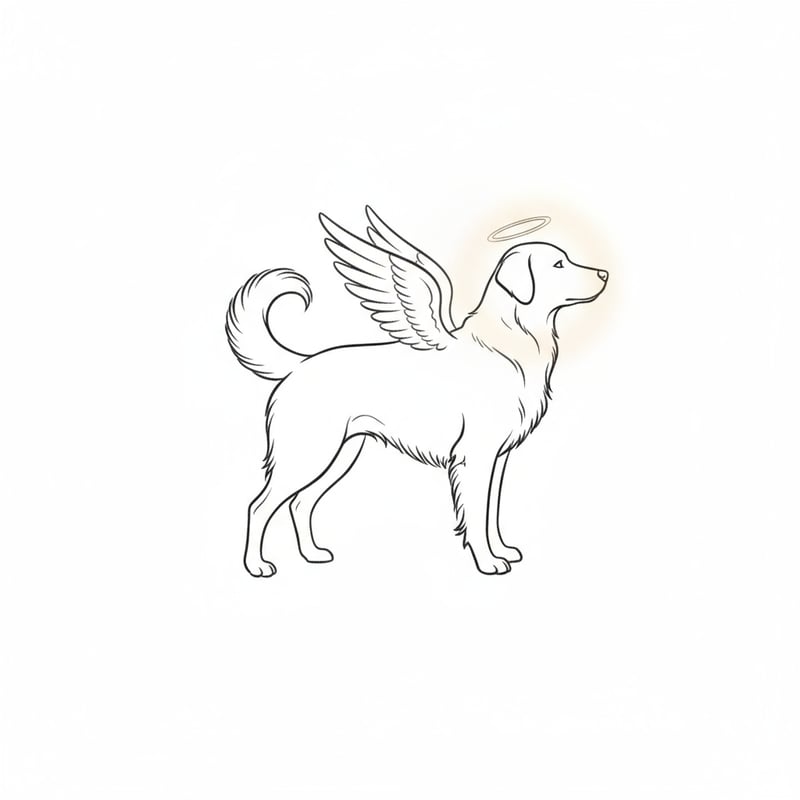Elegant Pet Silhouette with Angel Wings