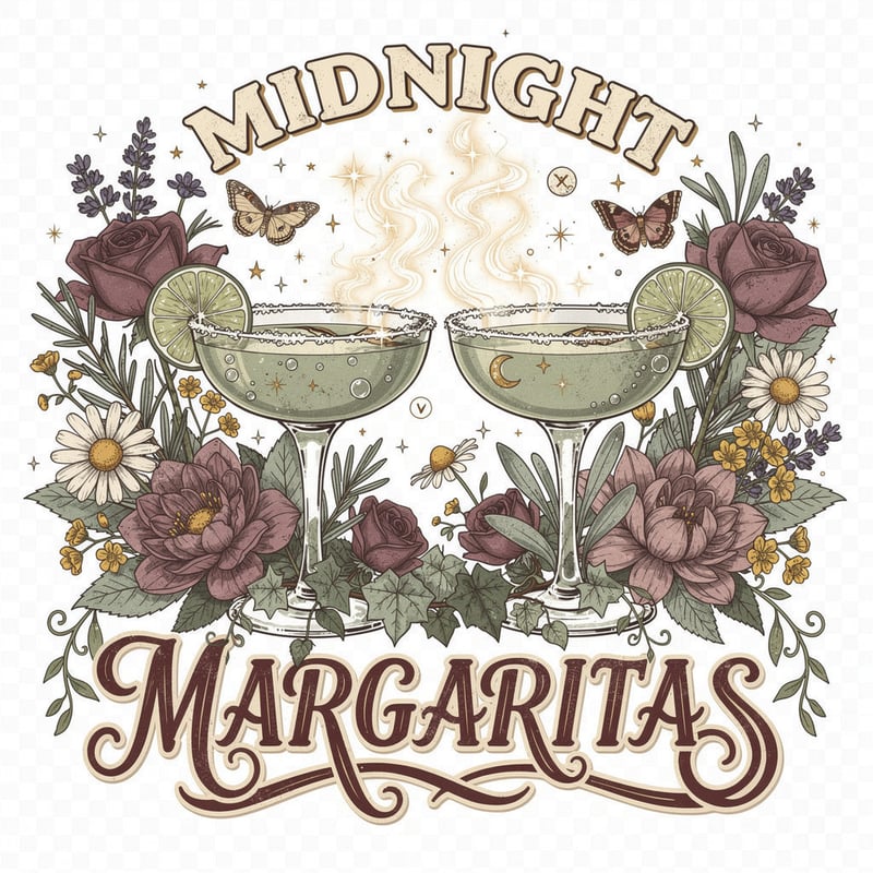 Midnight Margaritas Botanical Illustration