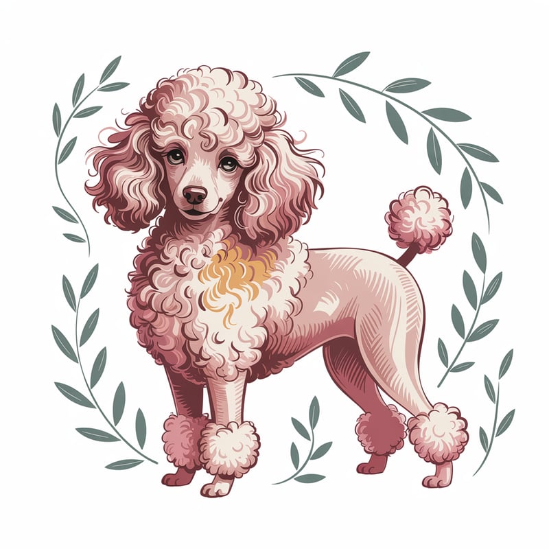 Curly-Coated Poodle in Soft Pastels