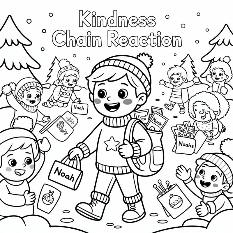 Noah's Christmas Kindness Coloring Page