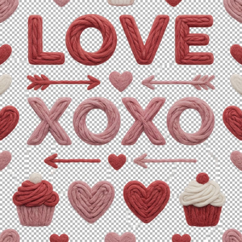 Playful Valentine Yarn Typography