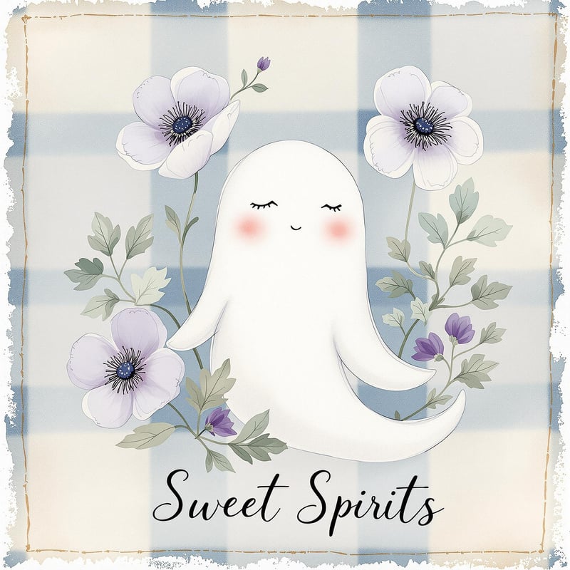 Whimsical Ghost Watercolor Illustration