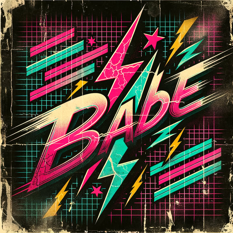 Retro Grunge Neon BABE Design