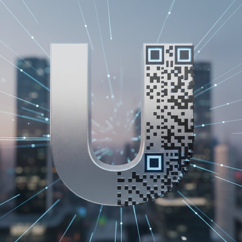 Stylized U with QR Code Design