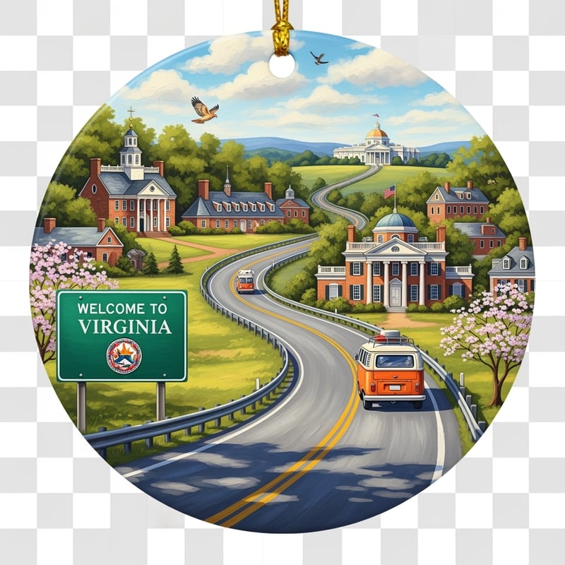 Virginia Road Trip Ornament Art