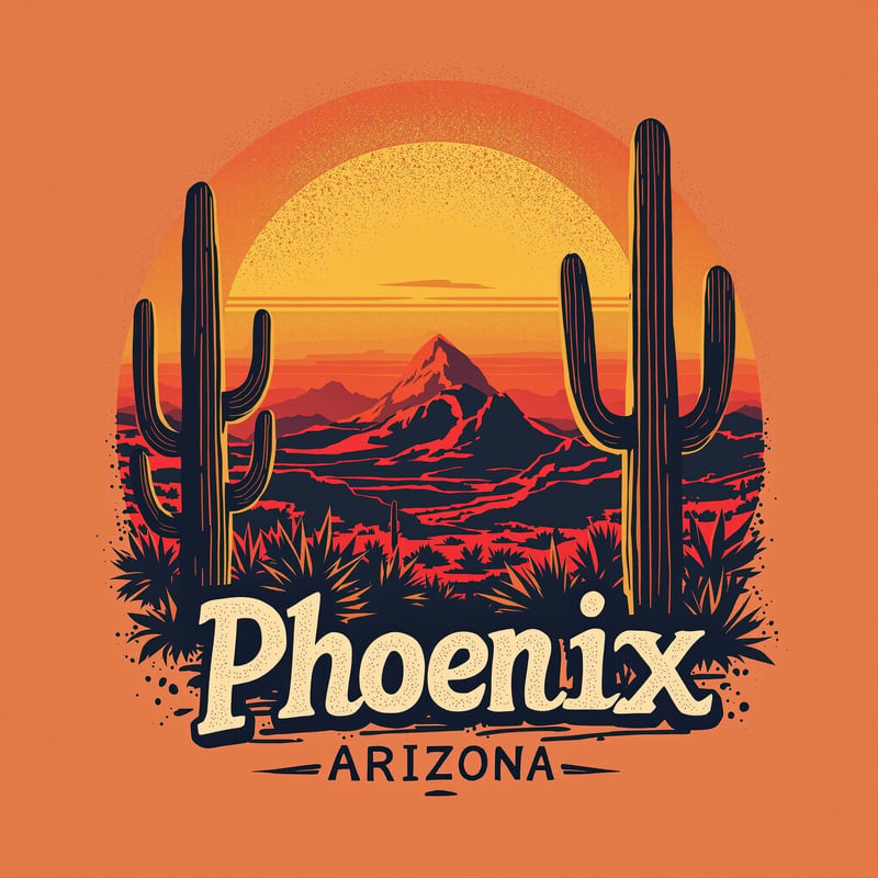 Phoenix Sunset T-Shirt Design