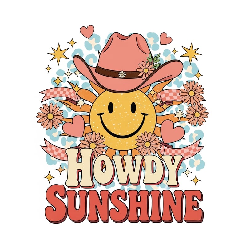 Howdy Sunshine Retro Cowgirl T-Shirt