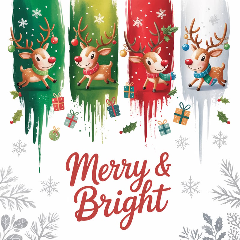 Festive Reindeer Brushstroke Art