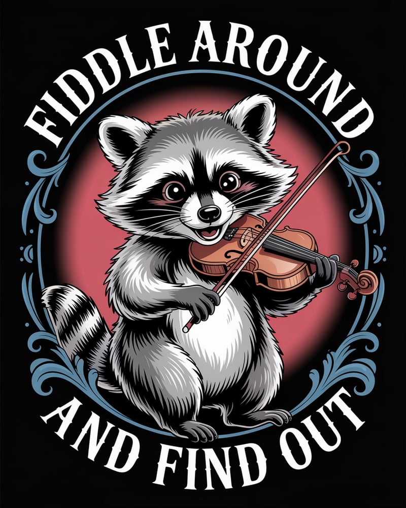Raccoon Playing Violin Illustration