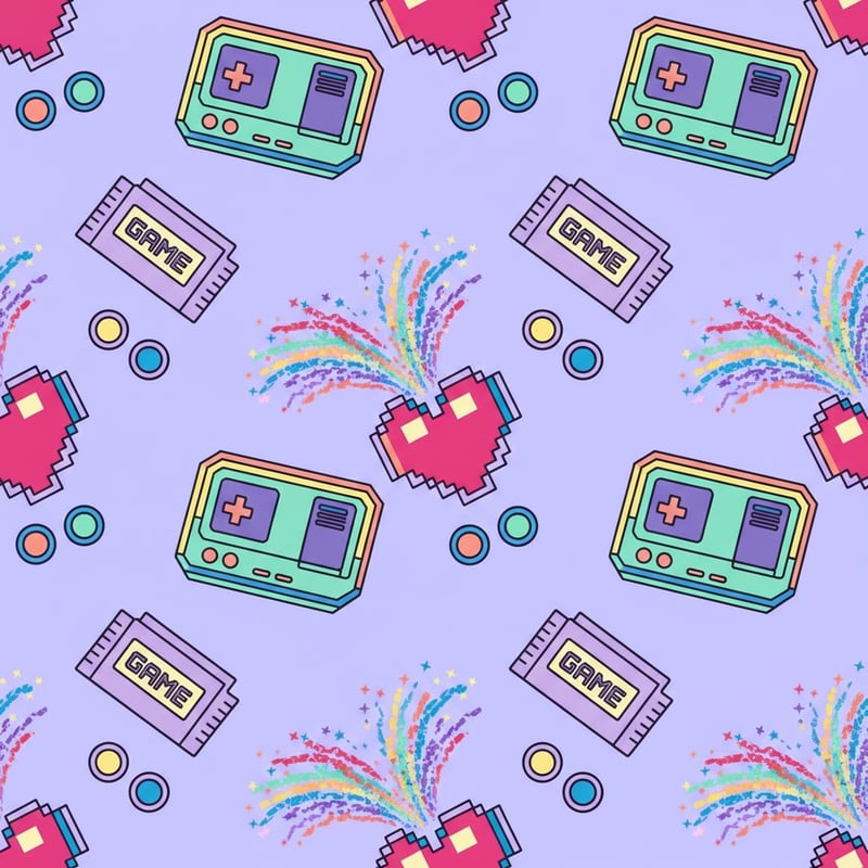 Retro Game Console Vector Pattern