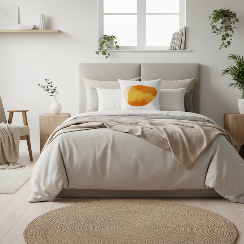 Scandinavian Japandi Bedroom Scene