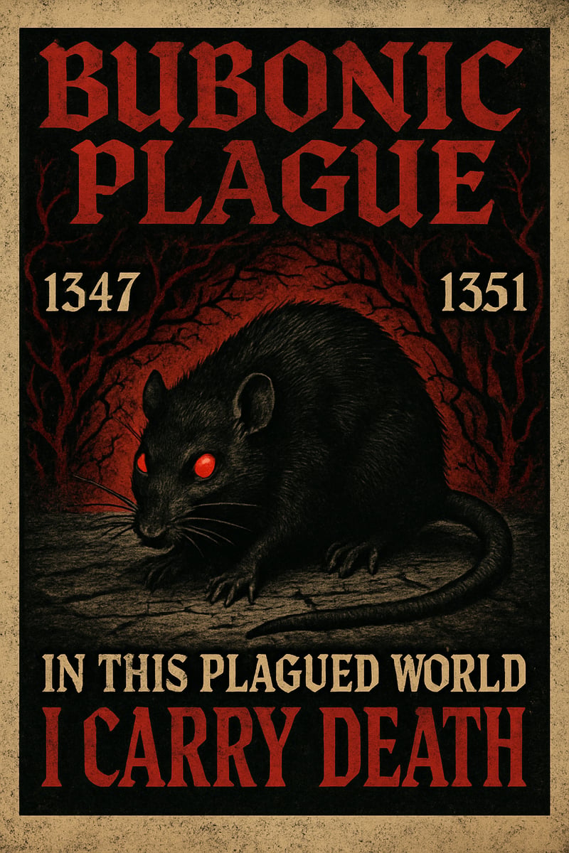 Menacing Black Rat with Bubonic Plague