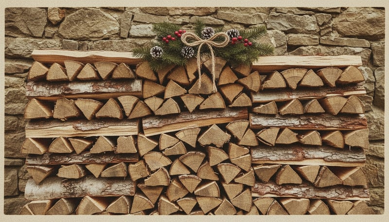 Chopped Firewood with Festive Pine