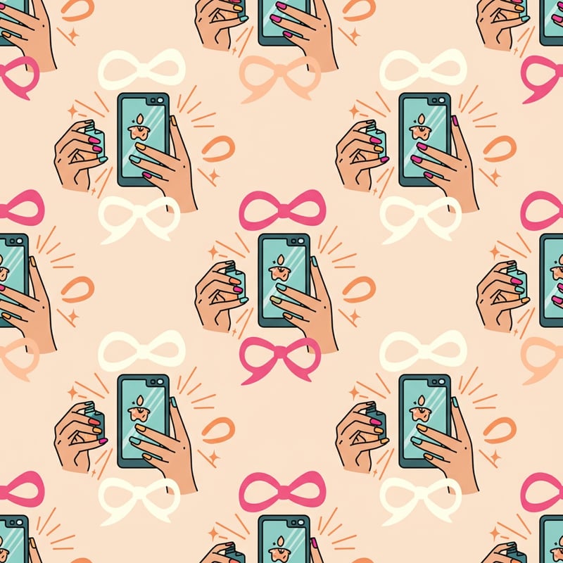 Seamless Phone Mirror Selfie Pattern
