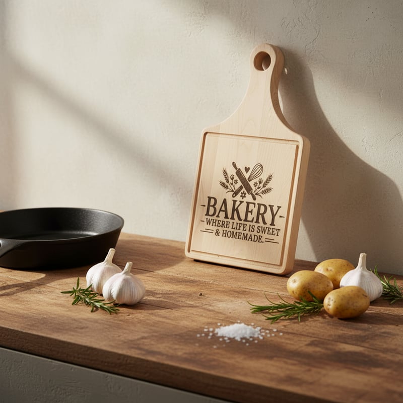 Rustic Cooking Setup with Wooden Board